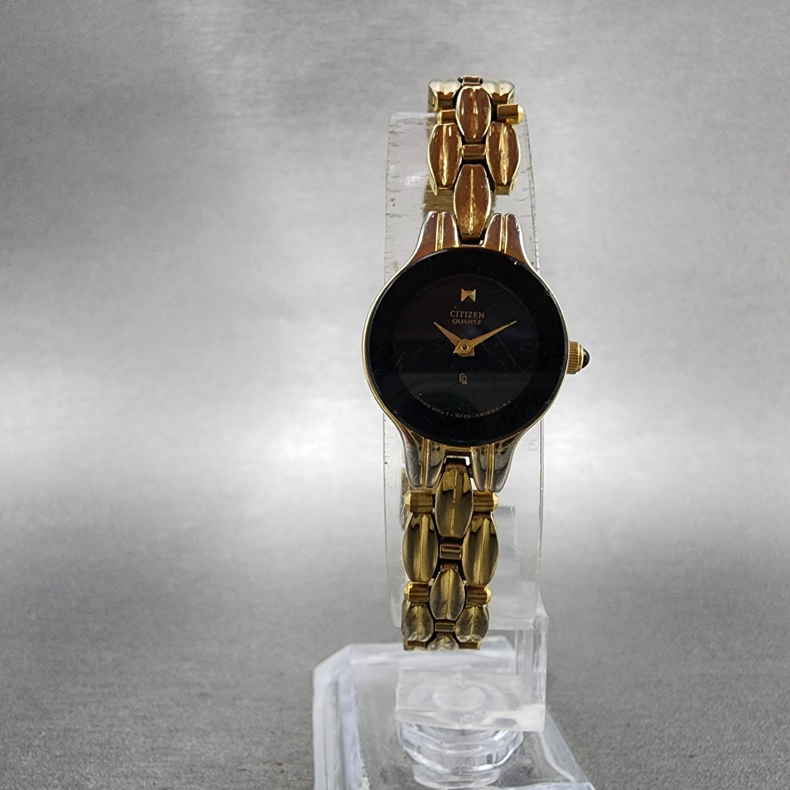 Citizen CQ Watch Women 18mm Black Dial Gold Tone Round 3220S61698 New Battery5