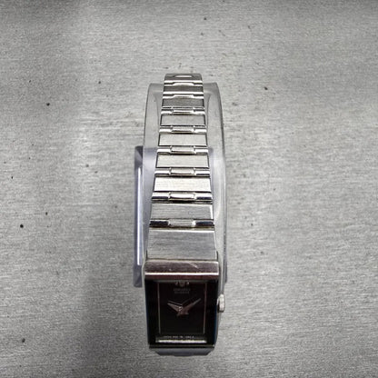 Seiko Watch Women 13mm Black Dial Silver Tone Rectangle 1320-6030 New Battery4