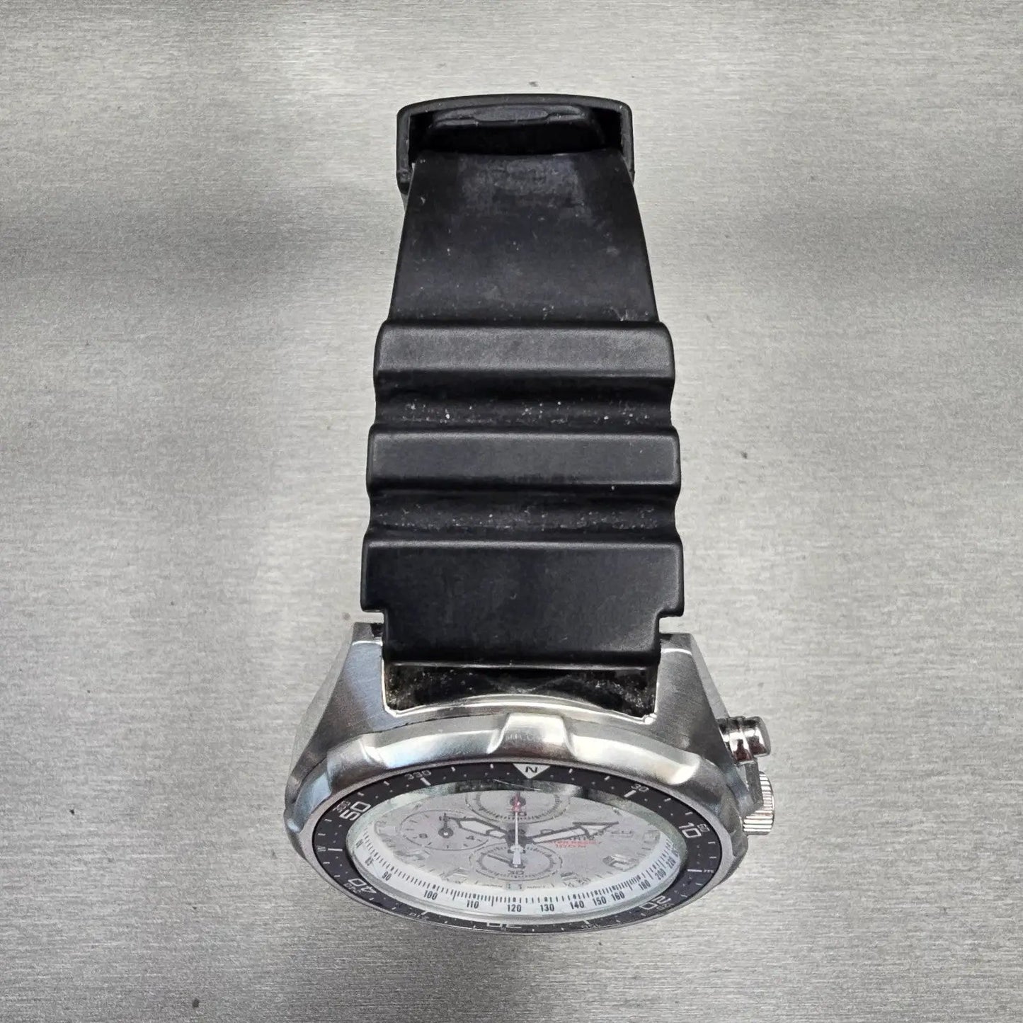 Casio AMW-330 Chronograph Watch Men 45mm Silver Dial Two Tone Date Round New Bat4