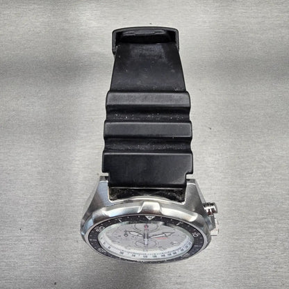 Casio AMW-330 Chronograph Watch Men 45mm Silver Dial Two Tone Date Round New Bat4
