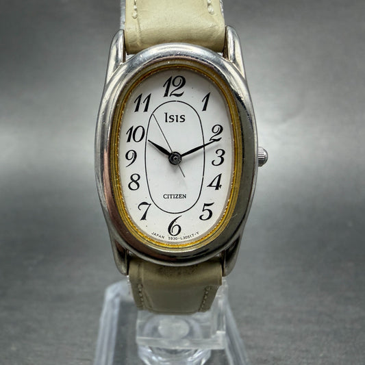 Citizen Isis Watch Women 20mm White Dial Silver Tone Oval 5930-L11825 New Batt 10