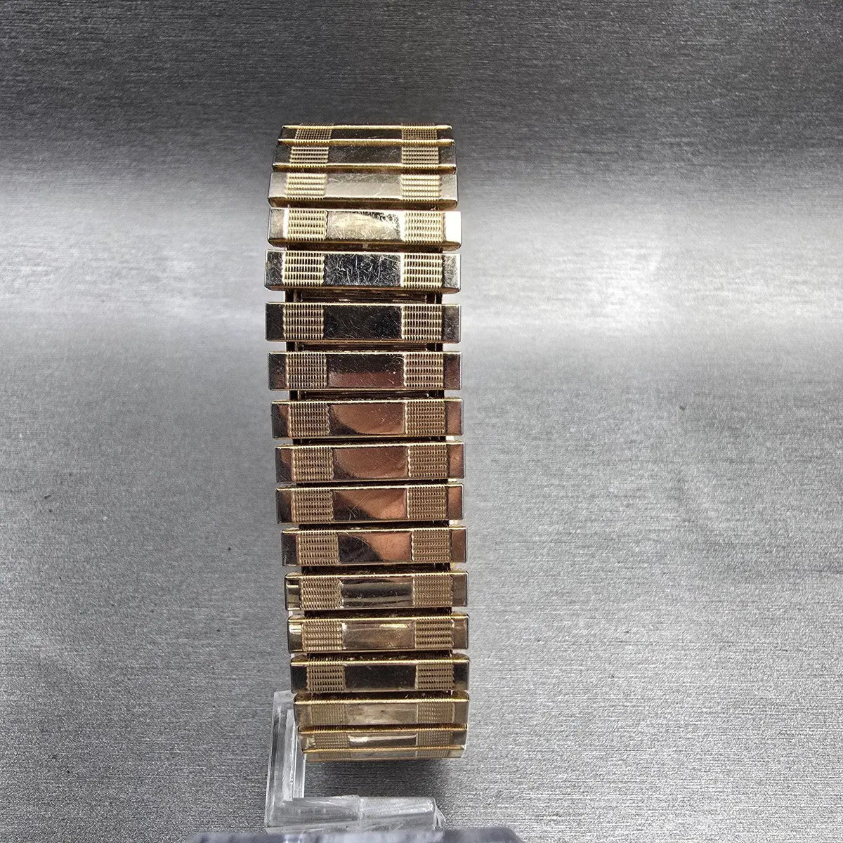 Seiko Tank Watch Men 25mm Gold Dial Gold Date Rectangle 5Y32-5129 New Battery7