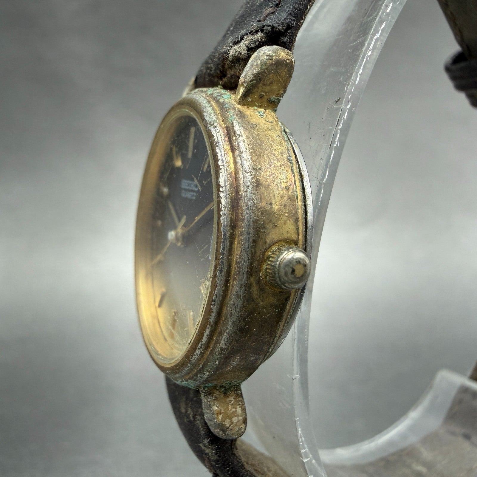 Seiko Watch Women 24mm Brown Dial Gold Tone Date Oval 3422-5040 New Battery2