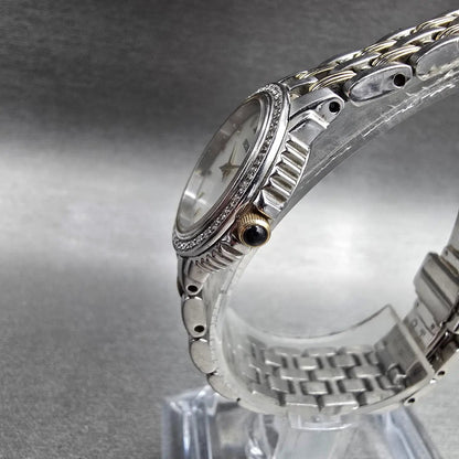 Seiko Watch Women 23mm MOP Dial Silver Diamond Bezel Round 1N00-0KH0 New Battery2