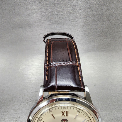 Orient Bambino V2 Watch Men 41mm Cream Dial Silver Tone Date Automatic Runs4