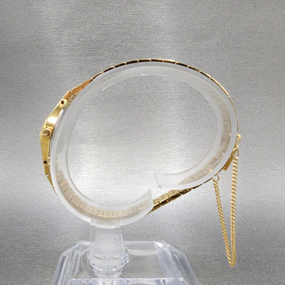 Seiko Watch Women 17mm Brown Dial Gold Tone Oval 2C205759 New Battery NOS6