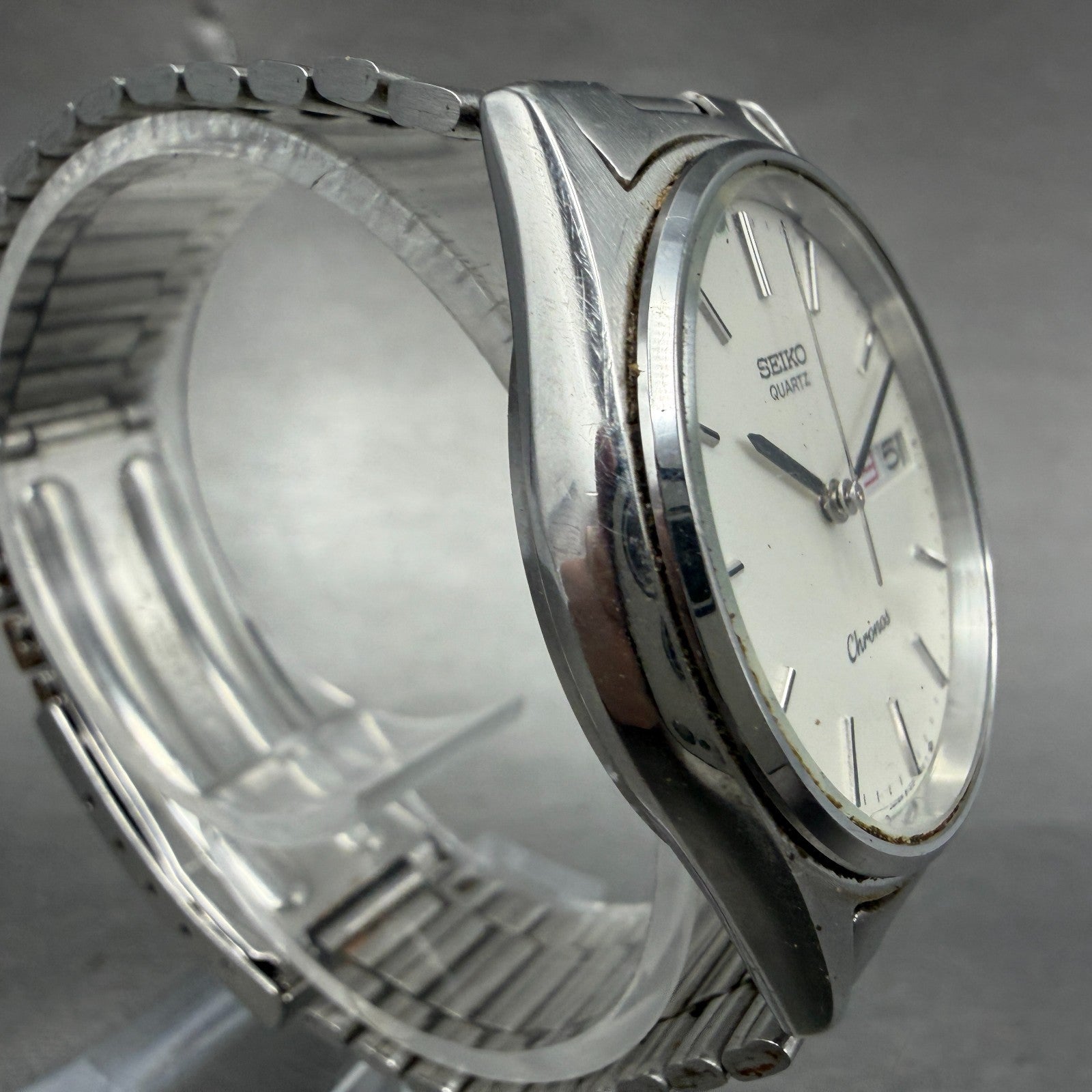 Seiko Chronons Watch Men 33mm Silver Dial Silver Tone Daydate READ!! New Battery3
