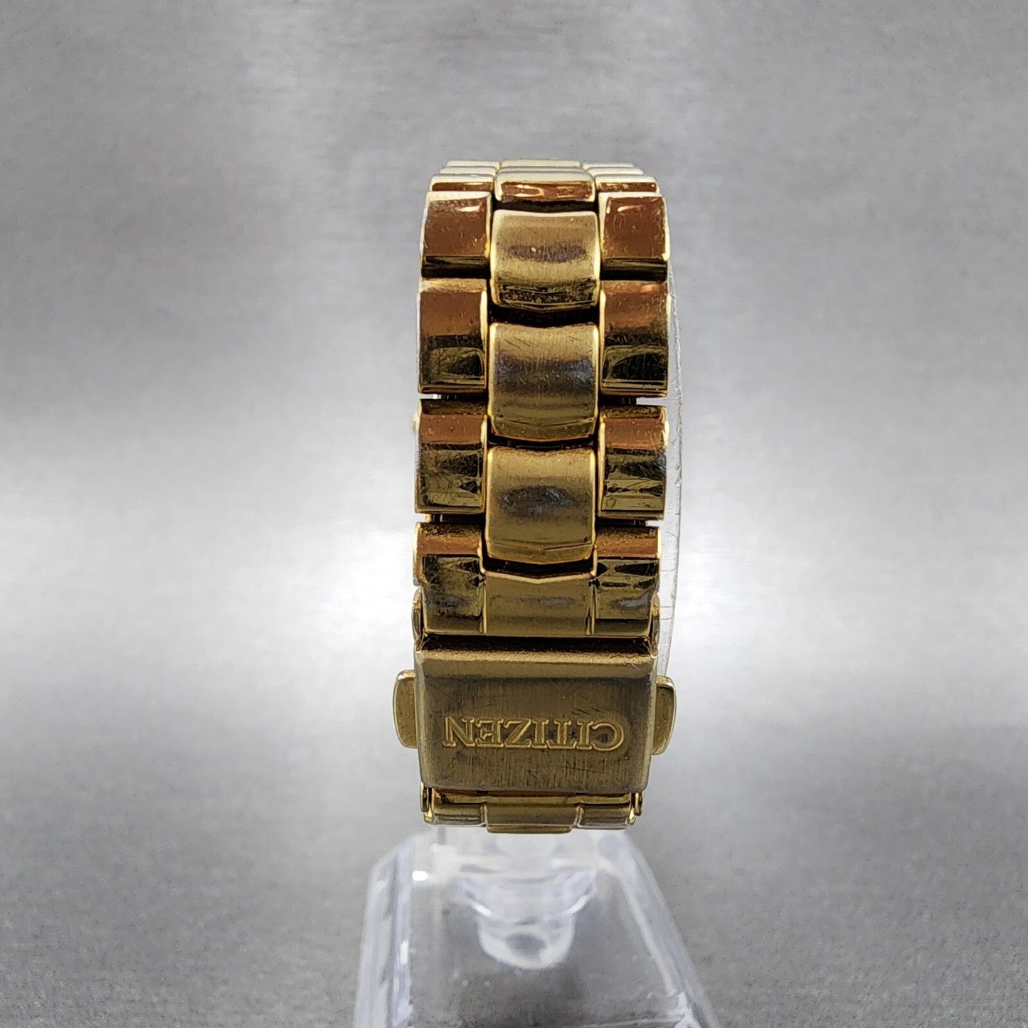Citizen EcoDrive Watch Women 27mm MOP Dial Gold Tone Diamond Bezel Round Works7