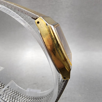 Seiko Watch Women 19mm Red Dial Gold Tone Rectangle 8Y215020 New Batt B123