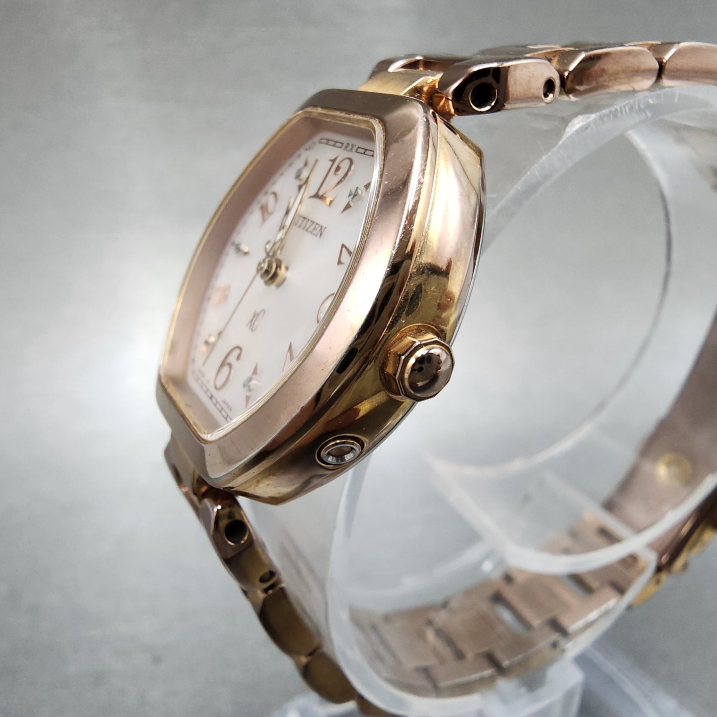 Citizen EcoDrive XC Watch Women 24mm White Dial Rose Gold Date H058 Runs2