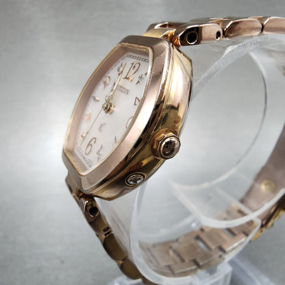 Citizen EcoDrive XC Watch Women 24mm White Dial Rose Gold Date H058 Runs2