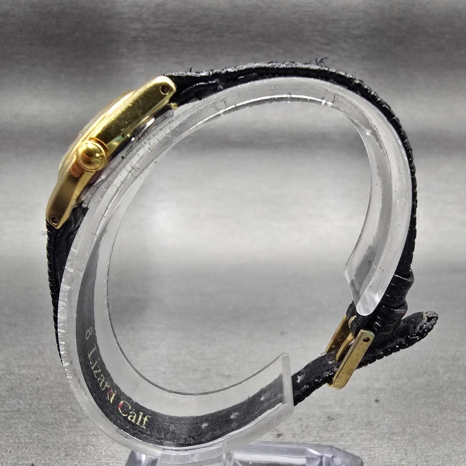 Citizen CQ Watch Women 18mm Black Dial Gold Tone Oval 3220-320025 New Battery6
