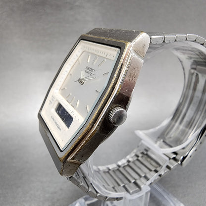Seiko Analog Digital Watch Men 33mm White Dial Silver Tone H6015400 PARTS3