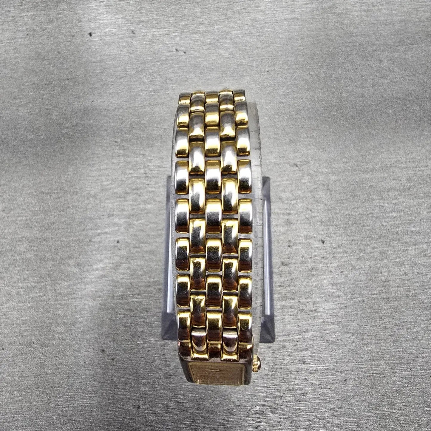 Seiko Tank Watch Women 13mm Gold Dial Gold Tone Rectangle 1E20-5839 New Battery4