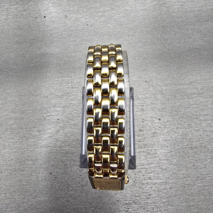 Seiko Tank Watch Women 13mm Gold Dial Gold Tone Rectangle 1E20-5839 New Battery4