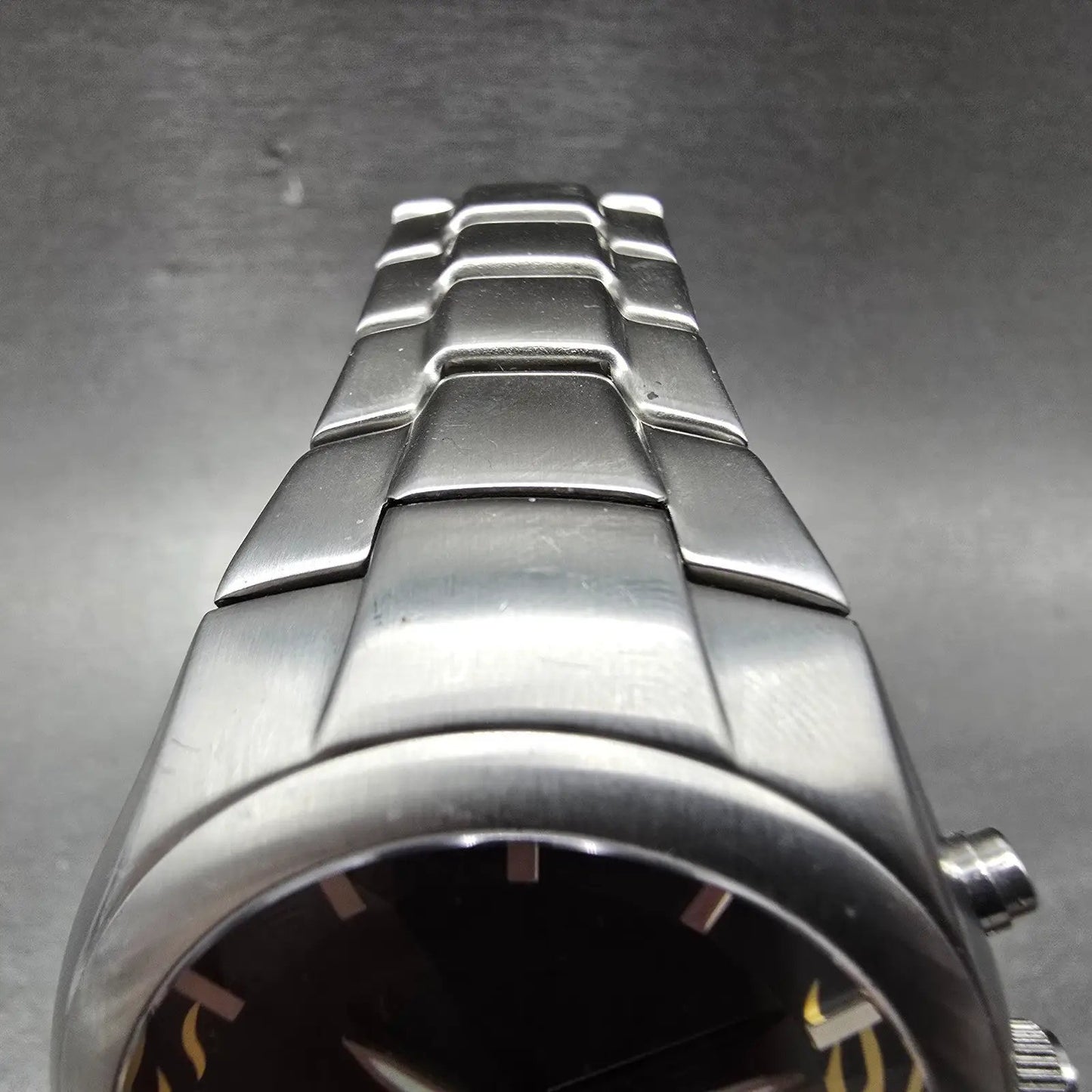 Fossil Big Tic Watch Men 40mm Black Dial Steel Flame Fire JR-8115 New Battery4