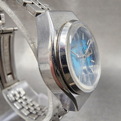 Citizen Automatic Watch Women 26mm Blue Dial Silver Tone Daydate Runs 6600 VTG3