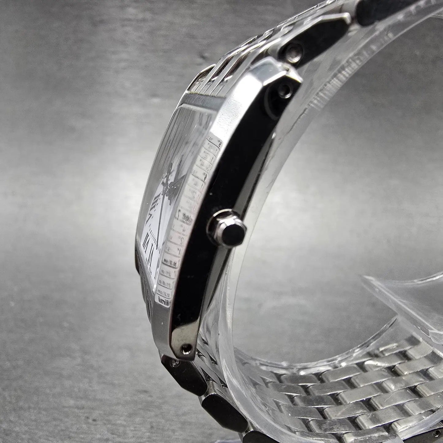 Wittnauer Tank Watch Men 20mm White Dial Silver Tone Rectangle 10L00 New Battery2