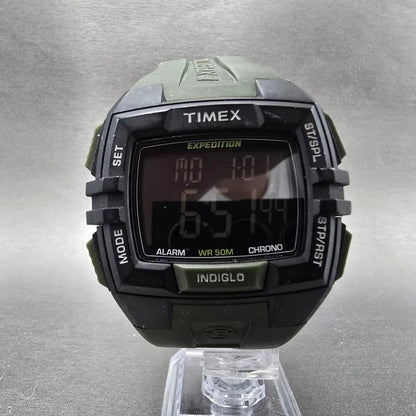 Timex Expedition Watch Men 45mm Black Green Alarm Chronograph T49903 New Batt5