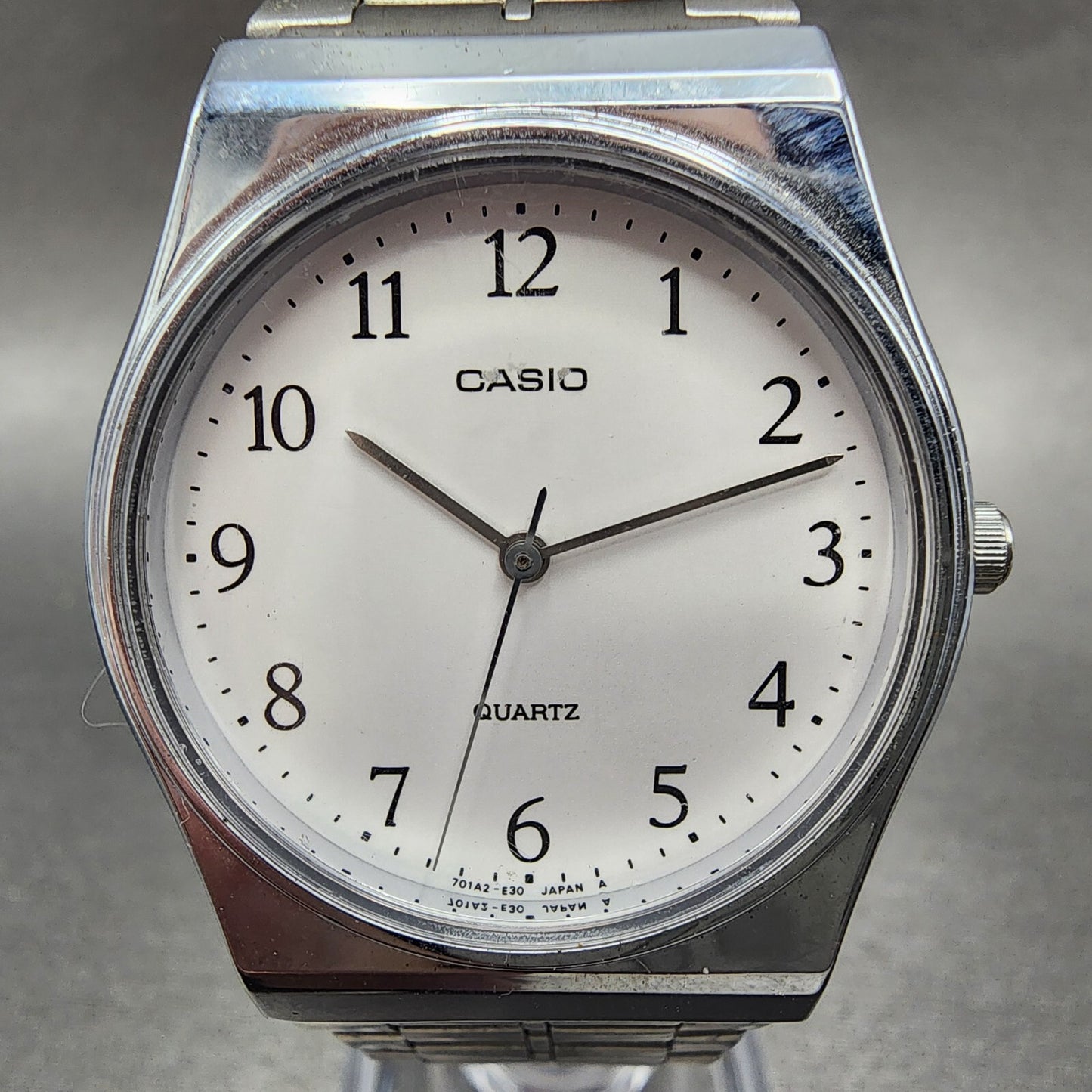 Casio Watch Men 33mm White Dial Silver Tone Round MQ336 New Battery1