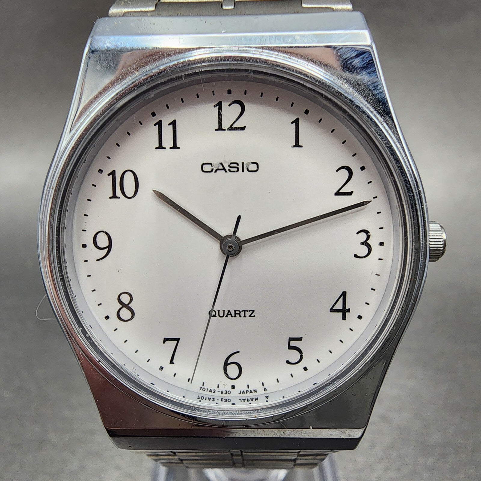 Casio Watch Men 33mm White Dial Silver Tone Round MQ336 New Battery1