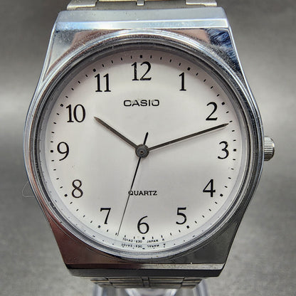 Casio Watch Men 33mm White Dial Silver Tone Round MQ336 New Battery1