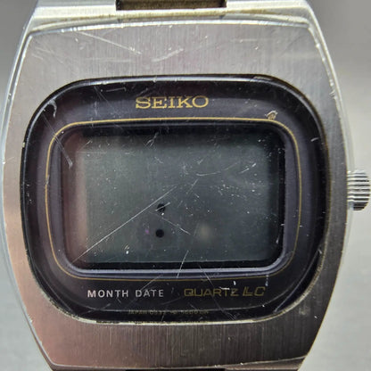 Seiko Digital Watch Men 36mm Steel Month Date Vintage 0532-5009 PARTS VTG2