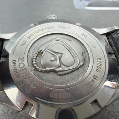 Zodiac Dragon Wing chronograph Watch Men 45mm Black Dial Steel Date ZO7400 Works9