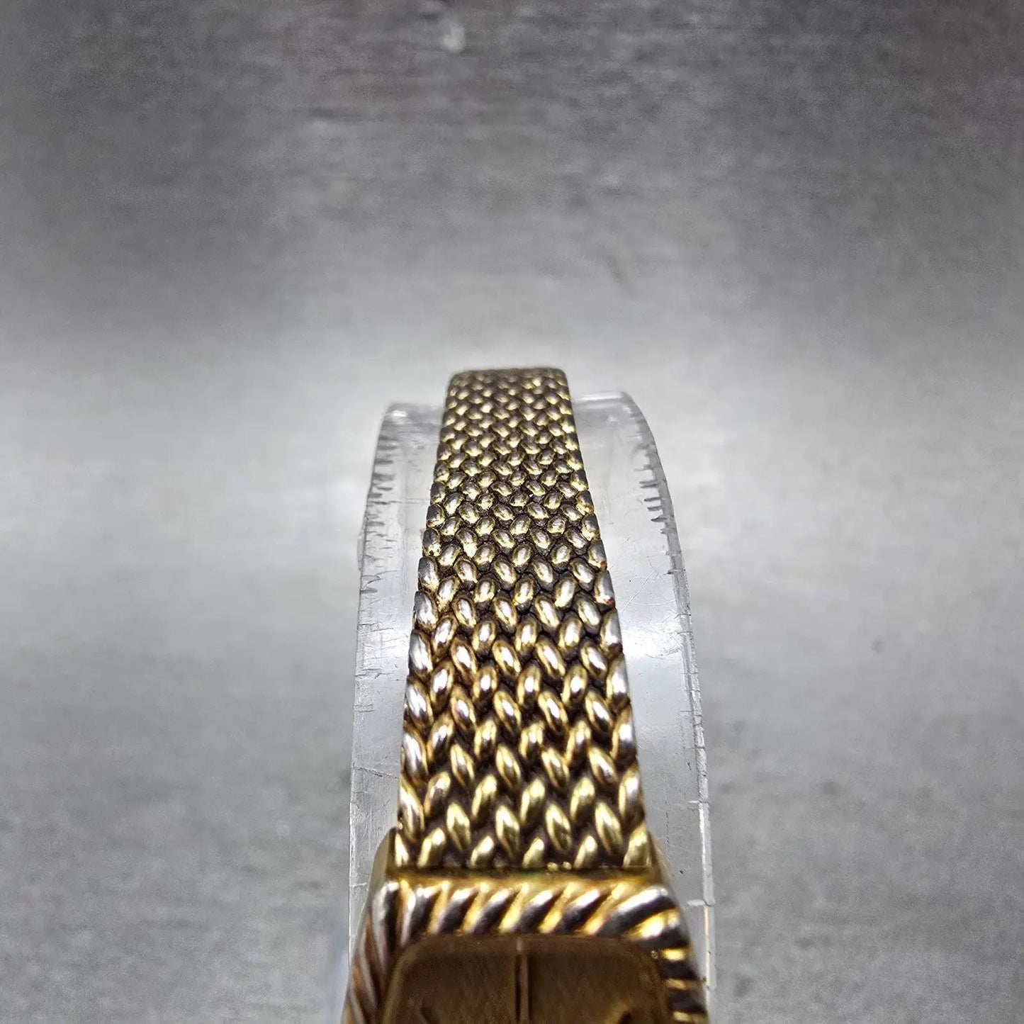 Seiko Tank Watch Women 14mm Champagne Dial Gold Tone 1320-5959 New Battery VTG H4