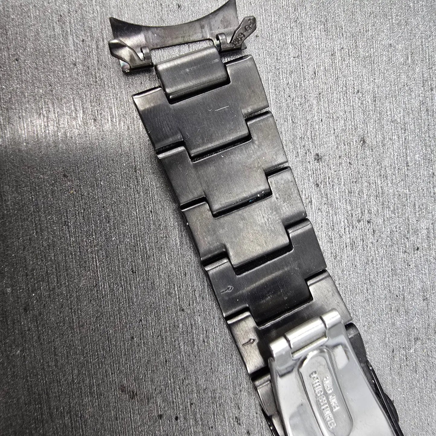 Seiko Bracelet 20mm Black & Gold Tone For 6A32-00B0 Tri Folding 3363 GI Steel6