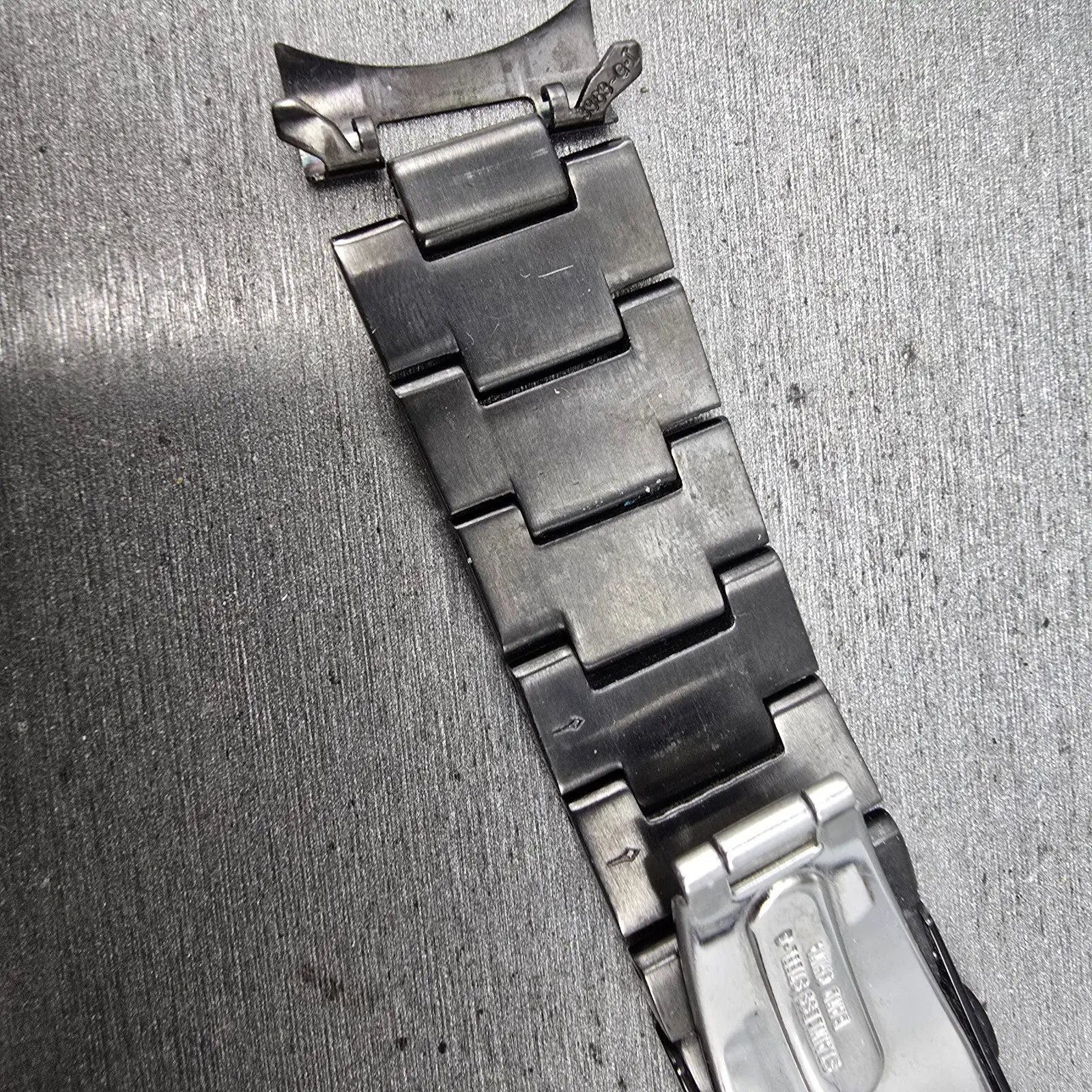 Seiko Bracelet 20mm Black & Gold Tone For 6A32-00B0 Tri Folding 3363 GI Steel6
