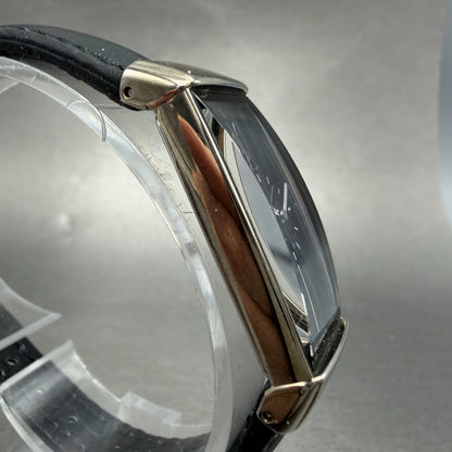 Yves Saint Laurent Tank Watch Women 15m Black Dial Silver Tone Rectangle New bat3