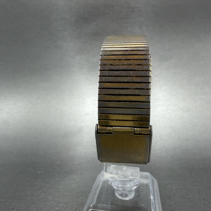 Seiko Pulsar Tank Watch Men 27mm Champagne Dial Gold Tone Y101-5329b New Batt HQ7