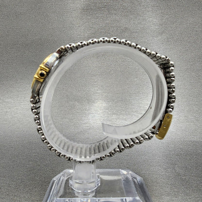 Bulova Watch Women 24mm Champagne Dial Two Tone Round Date New Battery VTG6
