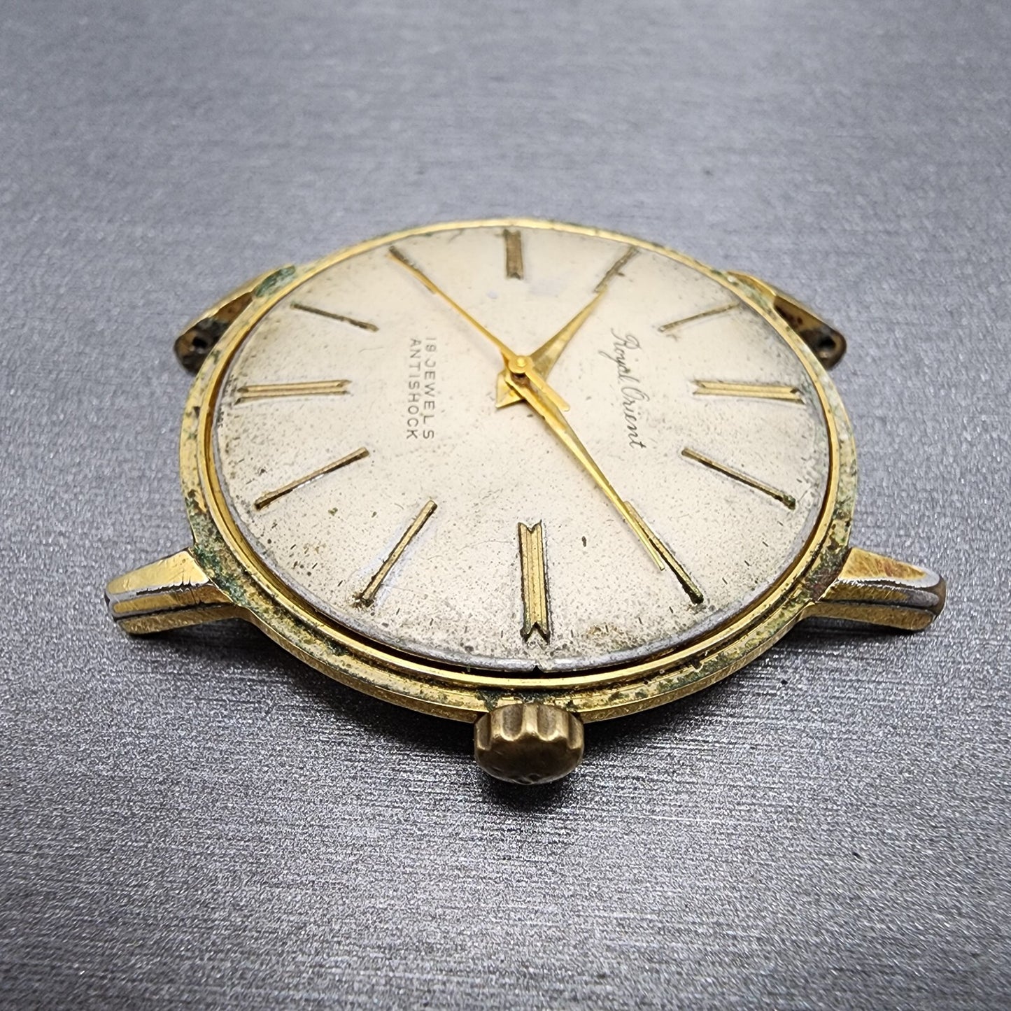 Royal Orient Watch Men 36mm Cream Dial Gold Filled Manual Wind Runs NO CRYSTAL5