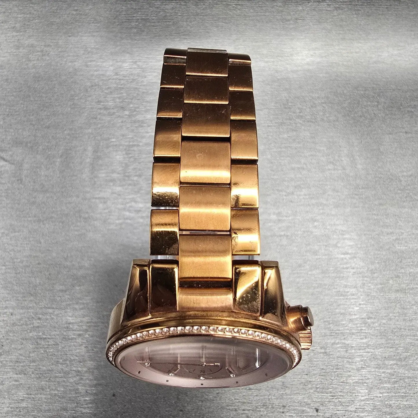 Michael Kors Ritz Watch Women 37mm Pink Dial Chrono Date MK-6357 New Battery4