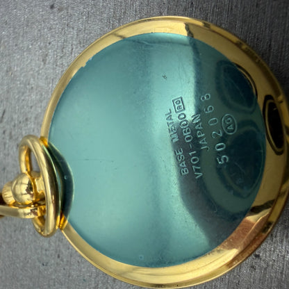 Seiko Alba Pocket Watch Men 36mm White Dial Gold Tone Round V701-0B00 New Batt8