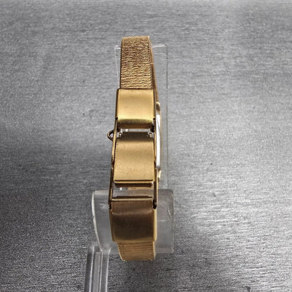 Seiko Tank Watch Women 13mm Gold Dial Gold Tone Rectangle 1320-5990 New Battery7