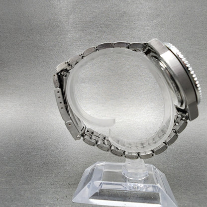 Croton Dive Watch Men 38mm Blue Dial Silver Tone Date Round New Battery8