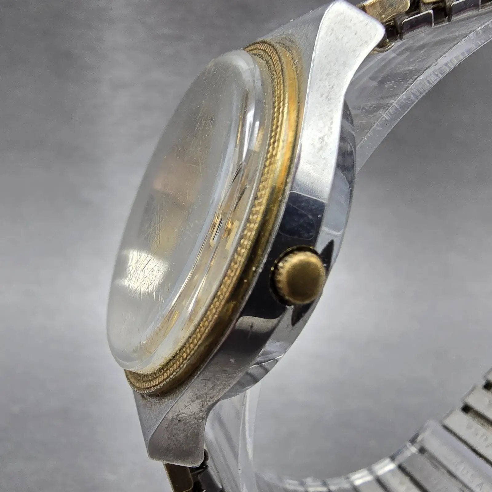 Bulova Watch Men 34mm Champagne Dial Two Tone Daydate 7011 PARTS Vintage3