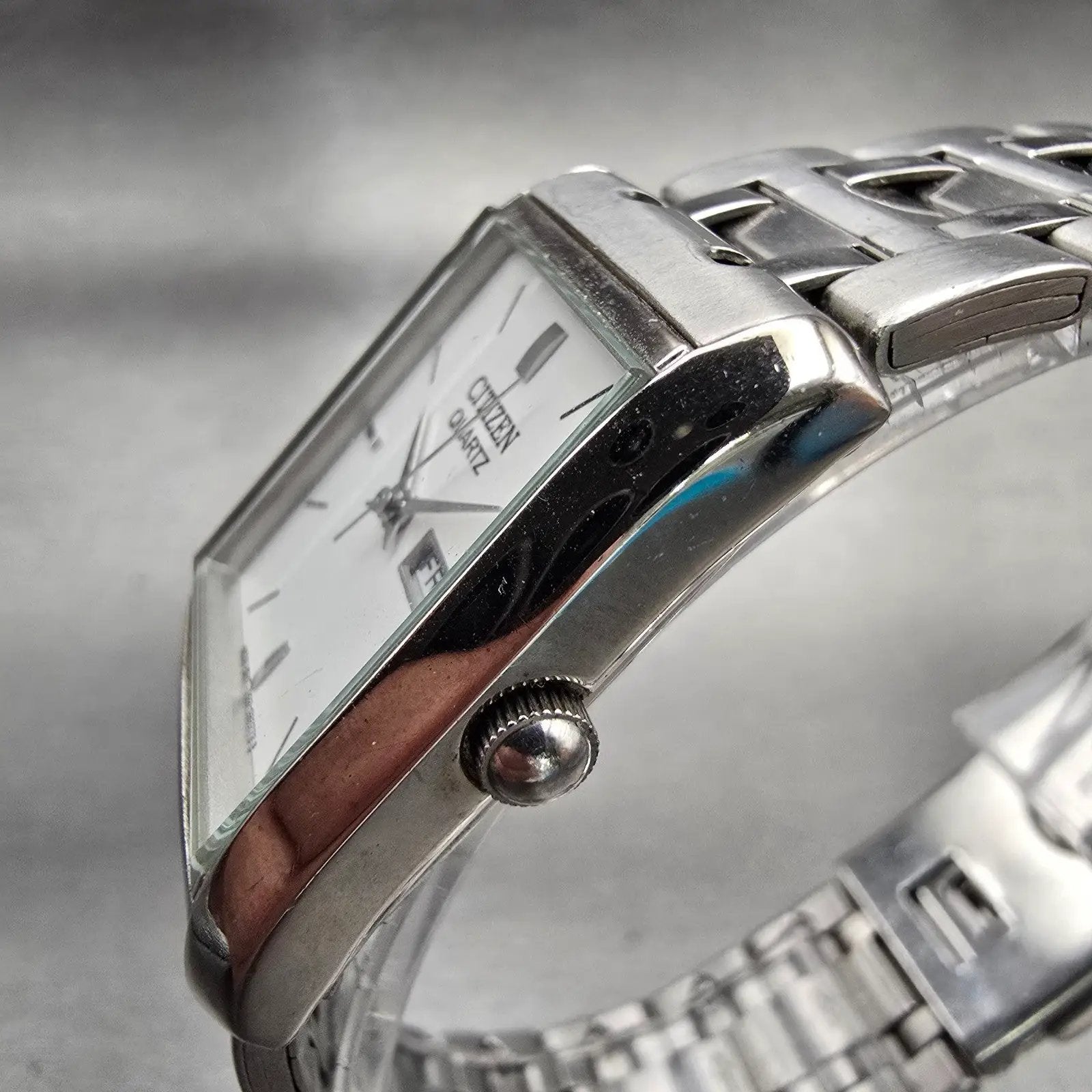 Citizen Watch Men 25mm Silver Dial Silver Tone Daydate 1002-S99302 New Battery2