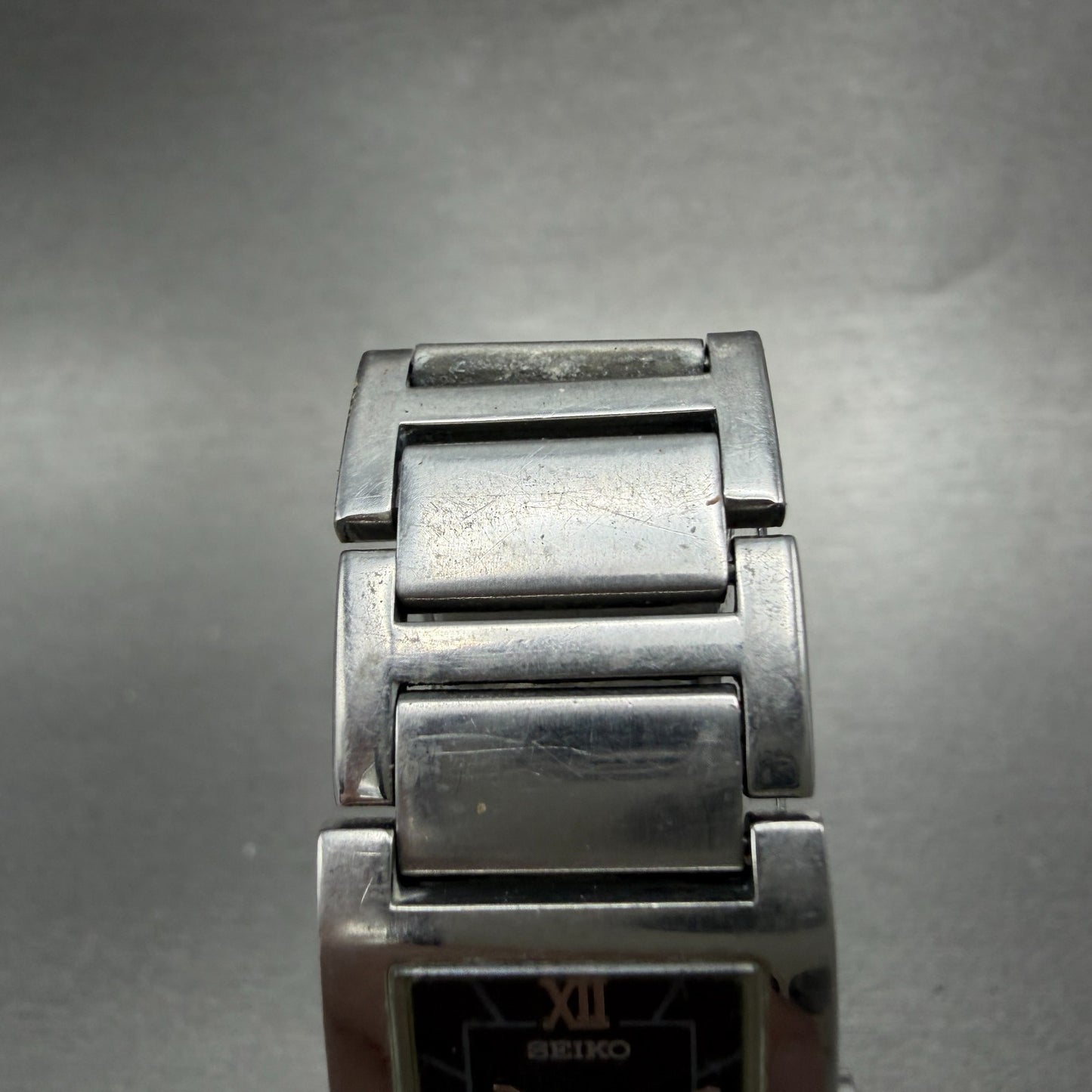 Seiko Tank Watch Women 20mm Black Dial Silver Tone 1N00-6T40 New Battery Vintage4