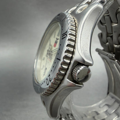 Elgin Watch Men 37mm Cream Dial Silver Tone Round Daydate FK-553 New Battery2
