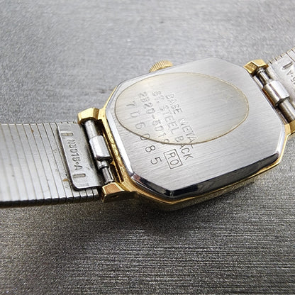 VTG Seiko Watch Women 17mm Silver Dial Gold Tone Octagon 2B205019 New Battery9