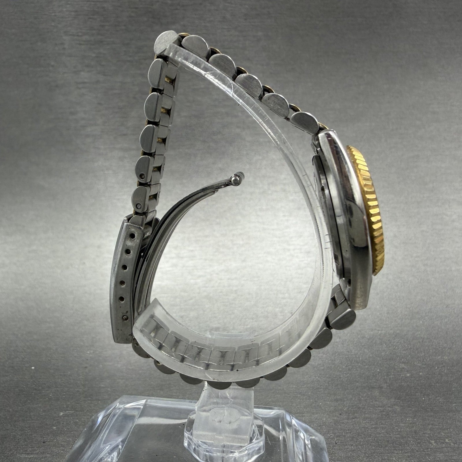 Seiko Watch Women 24mm Gold Dial Two Tone Daydate Round 7n83-0041 New Battery 598