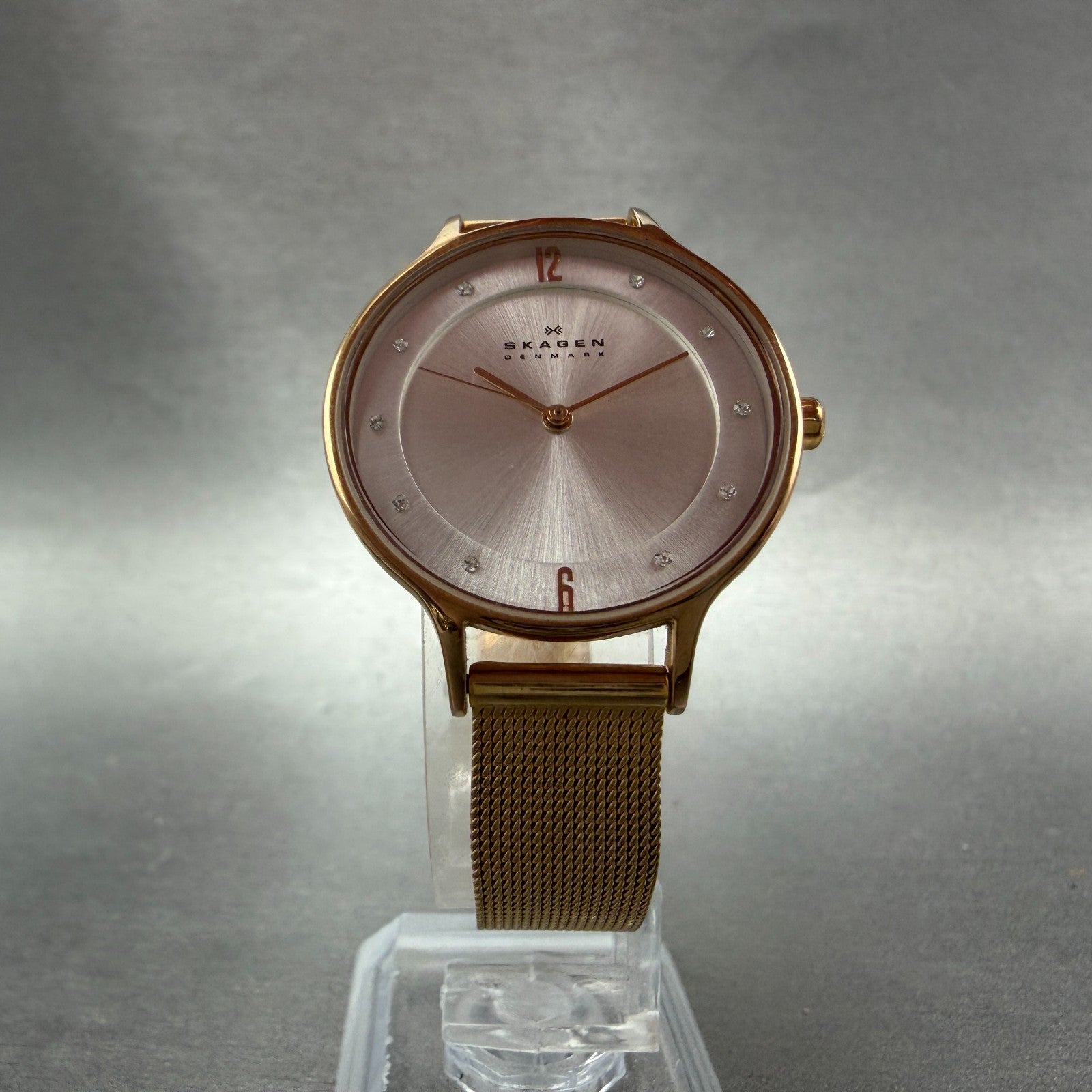 Skagen Anita Watch Women 30mm Silver Dial Rose Gold Tone Round SKW2151 New Batt5