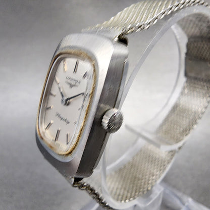 VTG Longines Flagship Watch Women 18mm Silver Dial Steel Rectangle Manual Wind2