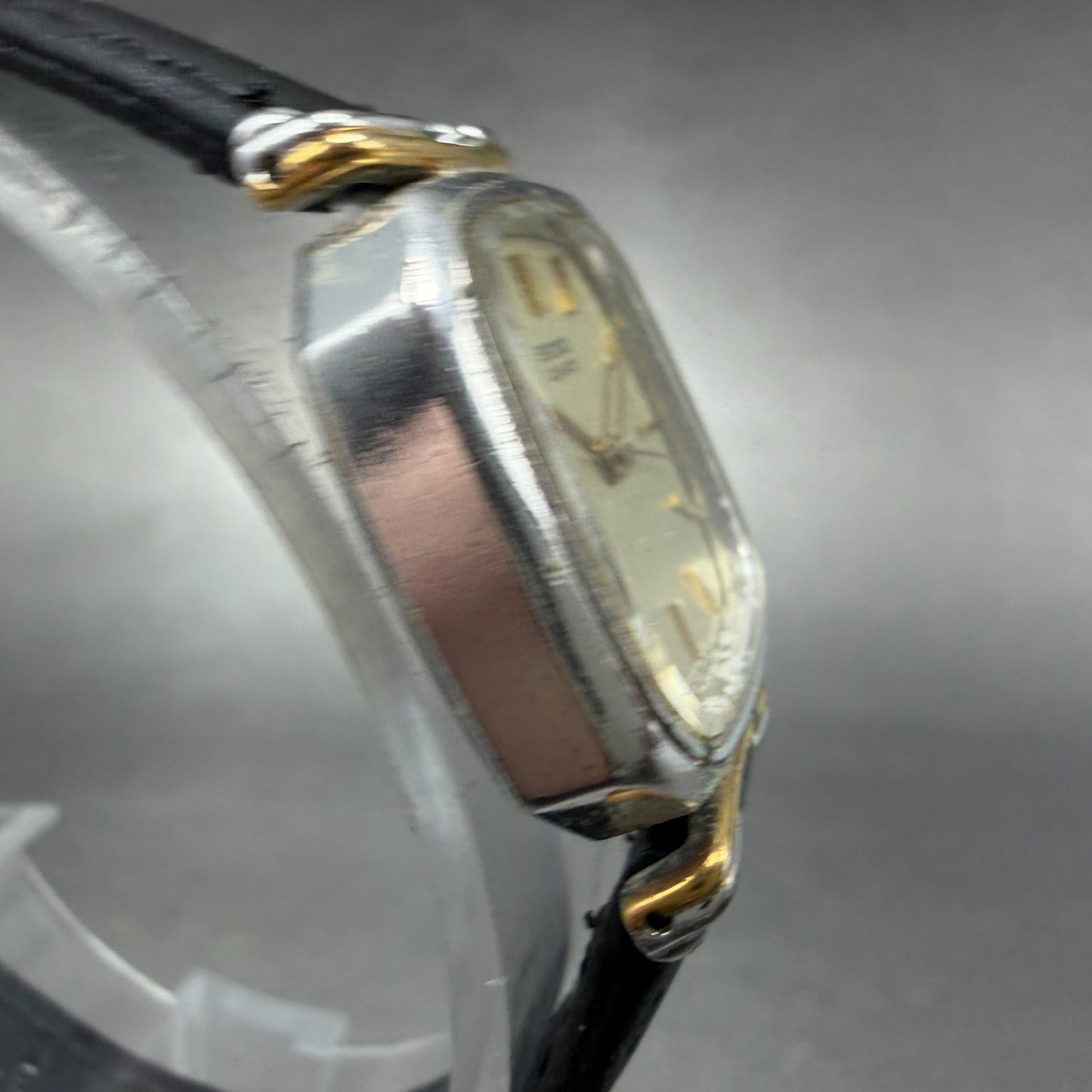 Seiko Watch Women 21mm Champagne Dial Two Tone Rectangle 1421-5400 New Battery3