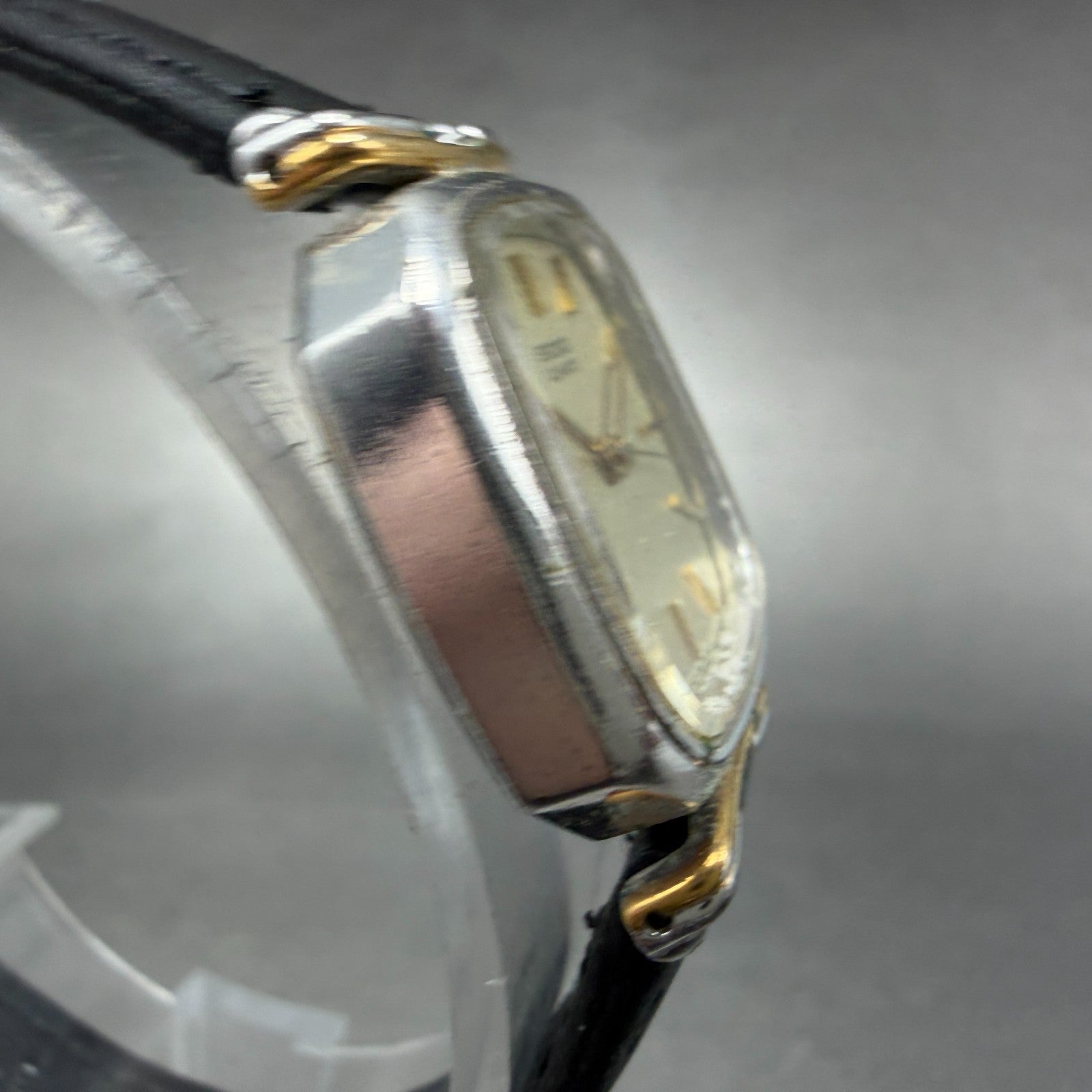 Seiko Watch Women 21mm Champagne Dial Two Tone Rectangle 1421-5400 New Battery3