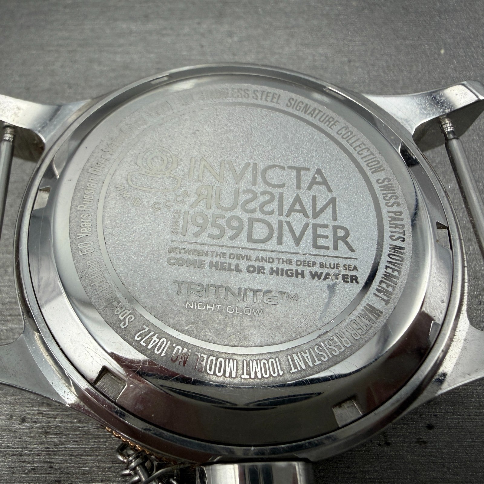 Invicta Russian Diver Watch Men 49mm White Dial Two Tone Round 10472 New Battery6